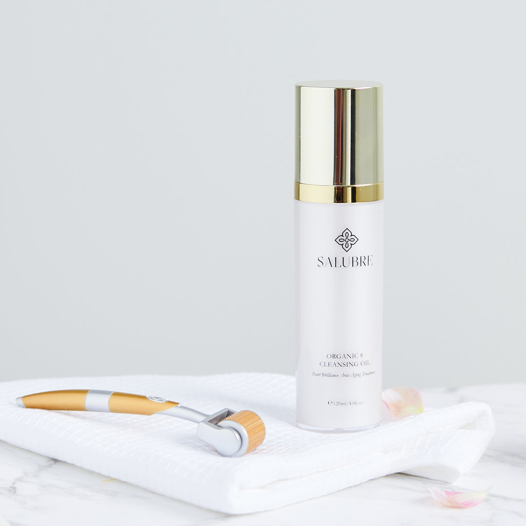Anti-wrinkle oil cleanser with collagen producing ingredients.